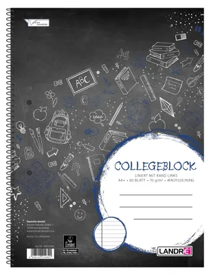 Produktbild von LANDRÉ 100050061 Collegeblock"college" DIN A4, liniert, 80 Blatt