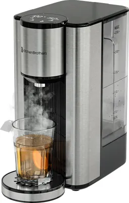 Produktbild von KitchenBrothers Heißwasserspender - 2,5L - Instant Wasserkocher - 3 Stufen von 150 bis 300 ml - Heißwasserzapfhahn - 40-100°C - Edelstahl