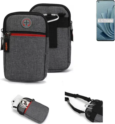 Produktbild von K-S-Trade Holster Gürteltasche kompatibel mit OnePlus 10 Pro Handy Tasche Schutz Hülle grau Zusatzfächer 1x