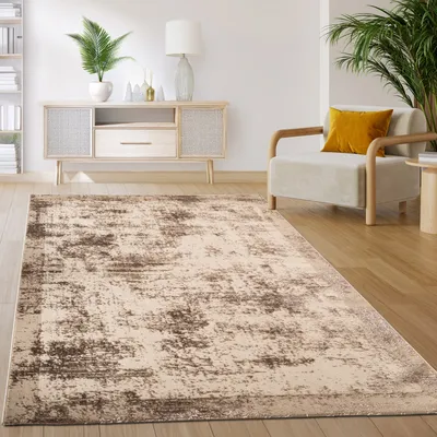 Produktbild von Teppich Wohnzimmer Schlafzimmer Kurzflor Vintage Orientalisch Abstraktes Muster beige Grösse 80x150 cm