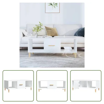 Produktbild von The Living Store Couchtisch Weiß 102x50x40 cm Holzwerkstoff
