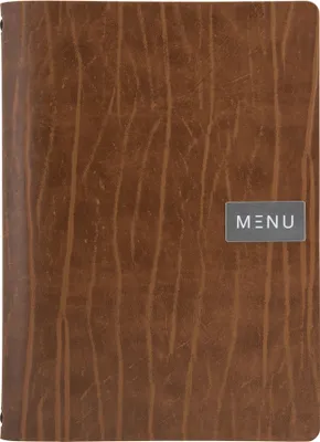 Image de Porte-menus Securit "RUGA" DIN A5 en cuir brun