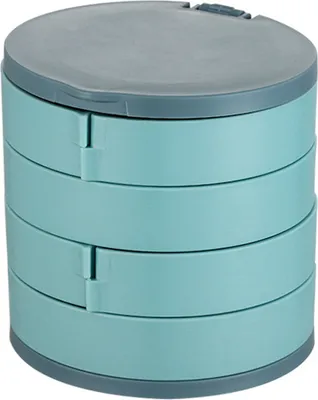 Produktbild von Schmuck Display Organizer Staub-proof Abriebfest Spiegel Multilayer Rotary Schmuck Box Haushalts Liefert-Blau