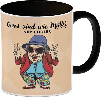Produktbild von Omas sind wie Mütter nur cooler Kaffeebecher [Vtext1] Schwarz Das