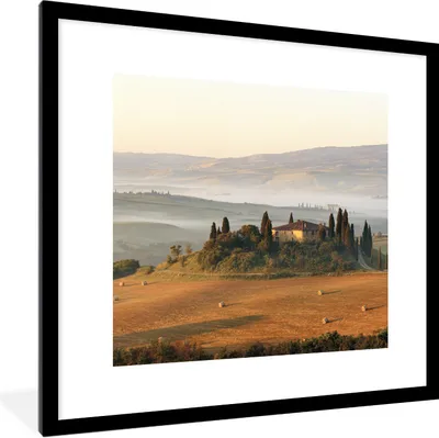 Produktbild von MuchoWow® Gerahmtes Poster Toskana - Landschaft - Italien 40x40 cm - Poster mit Schwarzem Bilderrahmen Wandposter Rahmen Foto Bilder - Poster - Plakat im Rahmen
