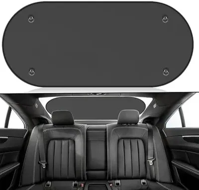 Produktbild von Auto Sonnenschutz Heckscheibe Faltbare Mesh UV Schutz Sonnenblende Universal Autofenster Sonnenschutz Kinder Heckscheibenblende mit 4 Saugnäpfen 100x50cm