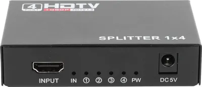 Obrázek produktu pro Video Splitter 1 In 4 Out 1080P Podporované Plug and Play USB Napájení Slitinové pouzdro HD Splitter pro stolní počítač