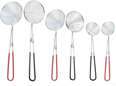 Image de Passoire à fondue en acier - 6 pièces - noir/rouge