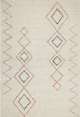 Produktbild von BELIANI Teppich Beige Baumwolle 160 x 230 cm Rechteckig Geometrisches Muster Boho Stil Handgetuftet für Wohnzimmer Schlafzimmer Flur