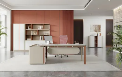 Produktbild von Moderne Schreibtische Komplette Büro Einrichtung Tisch + Aktenschrank Desk 2tlg