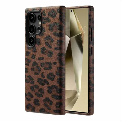 Immagine prodotto di Selencia Sabi Backcover con stampa pantera e MagSafe per Samsung Galaxy S24 Ultra - Marrone moka