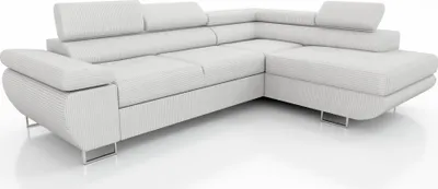 Produktbild von Couchgarnitur ELON Stoff Hellbeige mit Schlaffunktion Ottomane Rechts