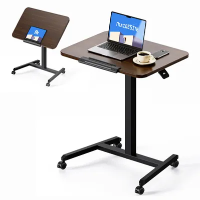 Überbett-Tisch höhenverstellbar 76-110 cm, 65x48 cm, neigbar, Rollen