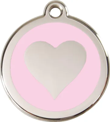 Produktbild von RedDingo Hundemarke mit individueller Gravur Herz pink, Größe: L