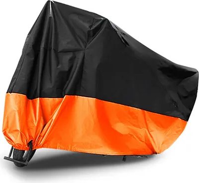 Image de Housse XL pour moto All Season Protection imperméable pour l'extérieur Soleil étanche avec trous de fermeture Noir Orange