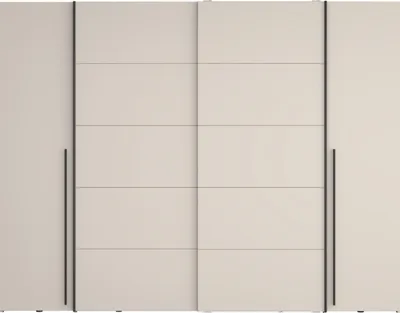 Produktbild von Forte NARAGO Kleiderschrank 270, moderner Dreh-/Schwebetürenschrank, 4-türig, Holzwerkstoff, Kaschmir|Beige, 270,3 cm breit x 210,5 cm hoch x 61,2 cm tief