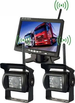 Produktbild von LKW Bus Hänger Funkkamera HD CCD Nachtsicht Rückfahrkamera Kabellos + 7" MONITOR