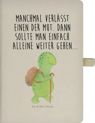 Produktbild von Mr. & Mrs. Panda Journal Schildkröte Wanderer - Transparent - Geschenk, Rucksack, Neuanfang, Kladde, notizbuch, Tagebuch, A5, Adressbuch, Motivationssprüche