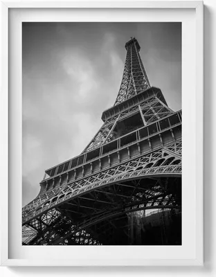 Produktbild von Eiffelturm - Paris, Frankreich– Wandbild mit Rahmen – Gerahmtes Bild  – Wanddekoration – 60x80 cm –  Weiß Rahmen