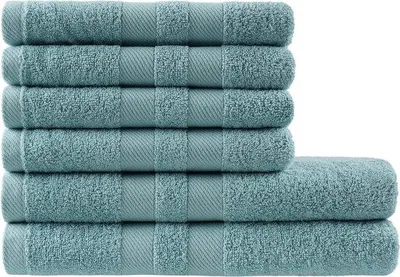 Produktbild von Famanu Handtuchset weich und saugfähig - 100% Baumwolle,  100  (2 Badetücher + 4 Handtücher, türkis)