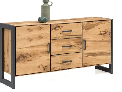 Produktbild von Sideboard Kommode Janne Regal Alteiche Metall graphitgrau B.167cm Schrank