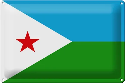 Produktbild von Blechschild Flagge Dschibuti 30x20cm Flag of Djibouti