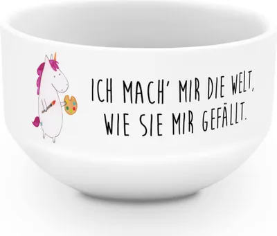 Produktbild von Mr. & Mrs. Panda schale Einhorn Künstler - Weiß - Geschenk, Englisch, Zeichnen, dessertschale, Unicorn, Welt, Schüssel, Malen, Suppenschüssel, Müslischale, Einhörner