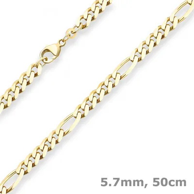 5-7mm-Figarokette-diamantiert-aus-333-Gelbgold-50cm