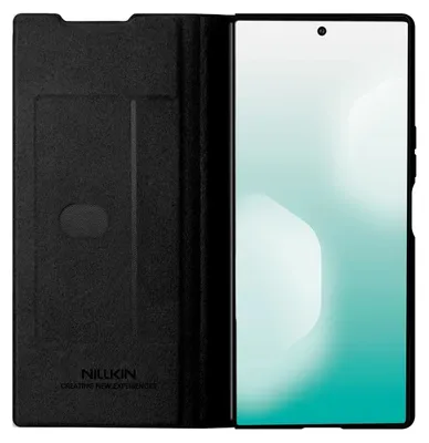 Produktbild von Hadyhülle mit Klappe und Kameraschutz für Galaxy Z Fold7, Nillkin Qin Leather Pro Styl Pen Case, Schwarz