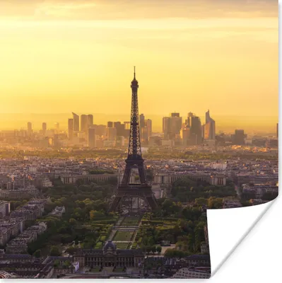 Produktbild von MuchoWow® Poster Der Eiffelturm in der Mitte von Paris 30x30 cm - Wandposter - Printing