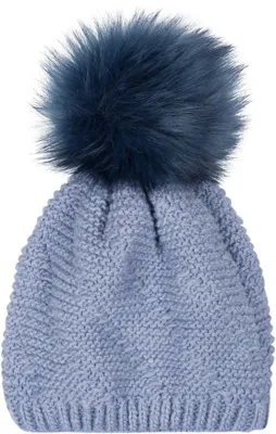 Produktbild von styleBREAKER Uni Einfarbige Strick Bommelmütze fein gestrickt mit Fleece Futter, Winter Fellbommel Mütze 04024175