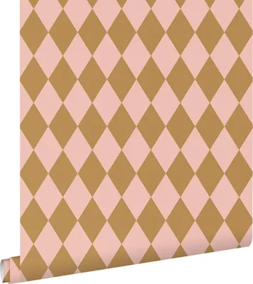 Produktbild von ESTAhome Tapete Karomuster Braun und Rosa 50 x 900 cm