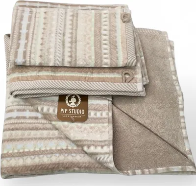 Produktbild von Pip Studio Duschtuch Geometric Print Farbe Sand Größe 70x140