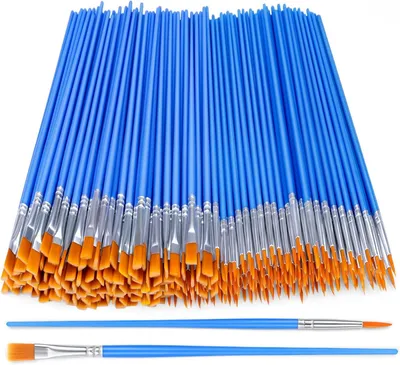 Produktbild von Pinselset 60-teilig, synthetisches Nylon, 30 Flachpinsel und 30 Rundpinsel, für Detailarbeiten