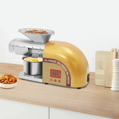 Produktbild von Ölpresse für Zuhause - Automatische Elektro-Ölpressmaschine - 1800 W - Bis 95 % Ausbeute - 304/201 Edelstahl - Einstellbar 0–300 °C - EU-Stecker