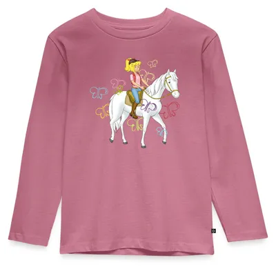 Produktbild von Spreadshirt Bibi Und Tina Bibi Reitet Auf Stute Sabrina Kinder Premium Langarmshirt, 110/116 (4 Jahre), Mauve