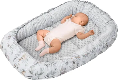 Productafbeelding van Medi partners babynest knuffelnest 100% katoen nest - Reis Bed voor baby's 100x60x15cm Uitneembaar inzetstuk