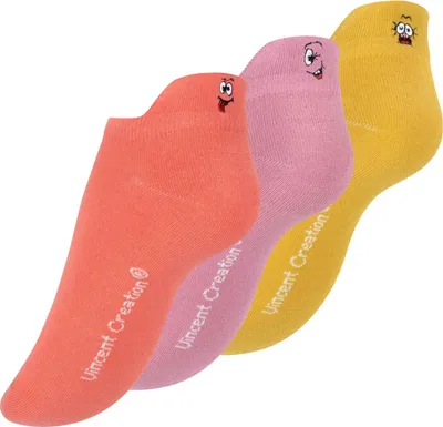 Produktbild von Vincent Creation® 6 Paar Sneaker Socken mit Cartoon/Smiley Stickerei Mix 2