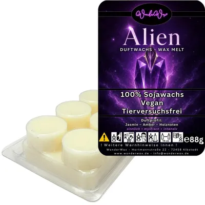 Produktbild von WonderWax Duftwachs Wax Melts für Duftlampe, 6 Kreise Duftmelt Wachsmelt Sojawachs Duftwachs Würfel für Raumdüfte, Wachs Duftöl Winter Indoor Schmelzen für Aromalampe Alien