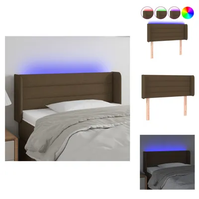 Produktbild von vidaXL LED Kopfteil Dunkelbraun 103x16x78/88 cm Stoff -  Kopf- & Fußenden
