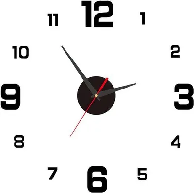 Produktbild von Schwarze Wanduhr mit Stillstand, Modernes Design, Digital, Dekoration für Küche, Wohnzimmer, Schlafzimmer