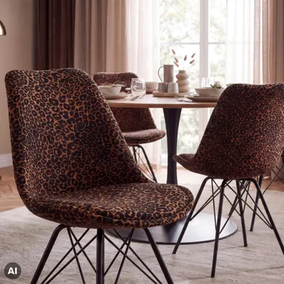 Produktbild von riess-ambiente Stuhl SCANDINAVIA MEISTERSTÜCK braun schwarz Chenille Metallgestell Esszimmerstuhl