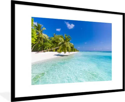 Produktbild von MuchoWow® MuchoWow® Gerahmtes Poster Meer - Tropen - Palmen 90x60 cm - Poster mit zchwarzem Bilderrahmen - Wanddekoration - Fotos