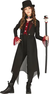 Produktbild von Magischer Zirkusdirektor Cape Hut Schädelmotiv Verspielte Phantasiewelt Kostüm Theater Zauber Inspirierendes Abenteuerspiel Eleganz Rot Schwarz Kinderfest, Größe: 110/116 Farbe: Schwarz