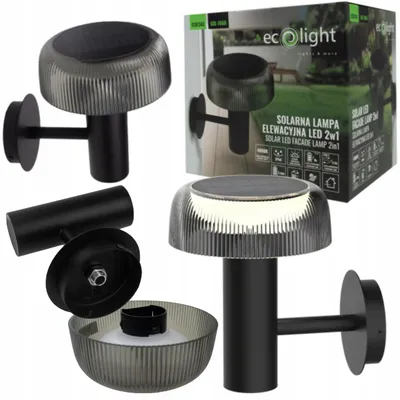 Obrázok produktu pre SOLÁRNA + USB LED FASÁDNA LAMPY 2 v 1 IP44 SOE-16BD ČIERNY ODTIEN