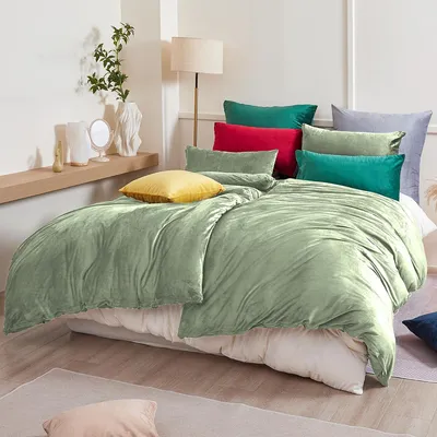 Productafbeelding van TRANKIELO® - Flanellen beddengoedset 135 x 200 cm – Warm pluche & onderhoudsvriendelijk dekbedovertrek met ritssluiting