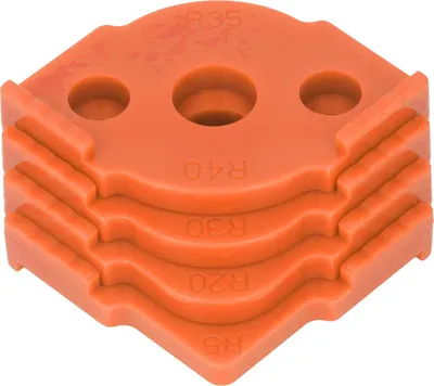 Obrázek produktu pro 4 ks šablony pro routery s rádiusem ABS odolné proti opotřebení Dřevoobráběcí rohový rádius Jig Poloviční zaoblený rohový polohovač Orange