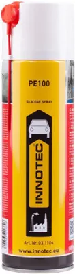 Produktbild von Innotec Silikonspray PE100 - Schmiermittel schmiert, pflegt und schützt langanhaltend Gummi-, Kunststoff-, Holz- und Metallteile - Servicespray