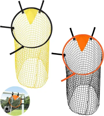 Image de But de football avec filet, 45 x 60 cm, avec sangles réglables, pour enfants, idéal pour l'entraînement dans le jardin