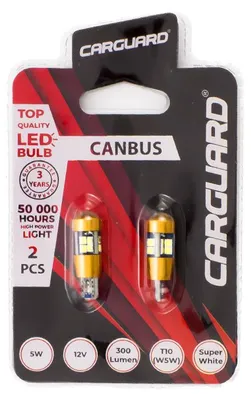 Imagen del producto de Faro LED T10 (W5W) con tecnología Canbus - 300 lúmenes, 6000K - 17 LEDs SMD de 5W, 12V - Larga vida útil de 50.000 horas - Juego de 2 unidades - Luz blanca brillante [50777]